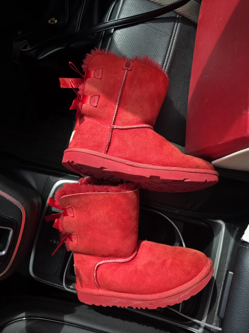 UGG Girl's Red Bailey Bow Boots